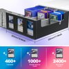 UAONO Trading Card Storage Box for Commander Display, 1800+ MTG Deck Box with 3 Toploader, TCG Card Case fits Magic PTCG Sports Cards (Black&Gray)