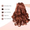 WIGER French Curly Braiding Hair 8 Packs 24 Inches Ginger Spanish Curly Crochet Braids for Black Women 350 Pre-Seperated Loose Wave Hair Extensions Synthetic Spiral Curly Crochet Hair