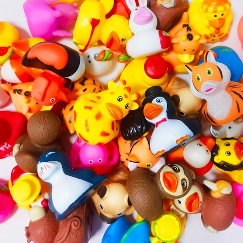 36 Pcs Rubber Ducks for Jeep Baby Showers Accessories Duckies Bath Toys for Kids Holiday Party Favors Gift Exchange (Animal)