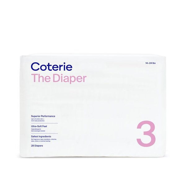Coterie Size 3 Diapers, 28 Ct