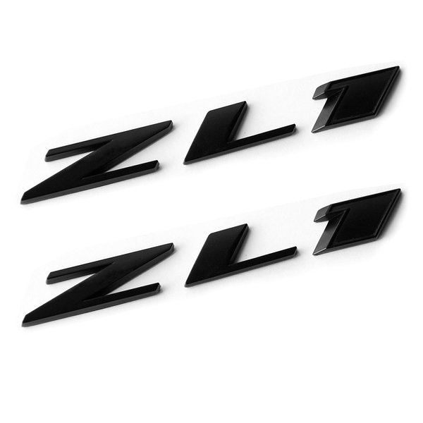 2pack OEM Black ZL1 Emblem Badge Letter Rear Side Zl1 Door Replacement for Camaro Ss Rs (Matte Black)