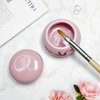 Porcelain Dappen Dish with Lid for Acrylic Liquid Powder Ceramic Cup Nail Liquid Bowl (YSHJB008) (Pink)