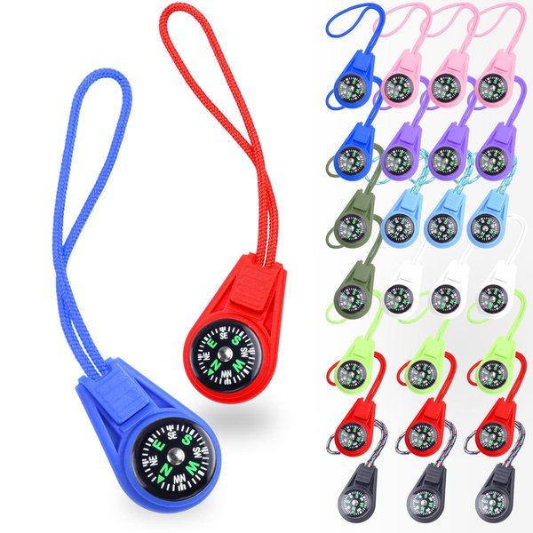25 Pack Compass for Kids Compass Hiking, Mini Compass Survival, Small Compass Bulk, Boy Scout Compass Party Favor Pocket