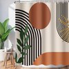 ChloropLastid Boho Shower Curtain for Bathroom Mid Century Modern Bohemian Abstract Geometric Fabric Waterproof Bathroom Shower Curtains Set 72x72 Inch