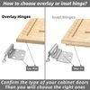 20 Pack(10 pairs) Brushed Satin Nickel Decorative Self Closing Face Mount Kitchen Cabinet Hinges Flush Variable Overlay