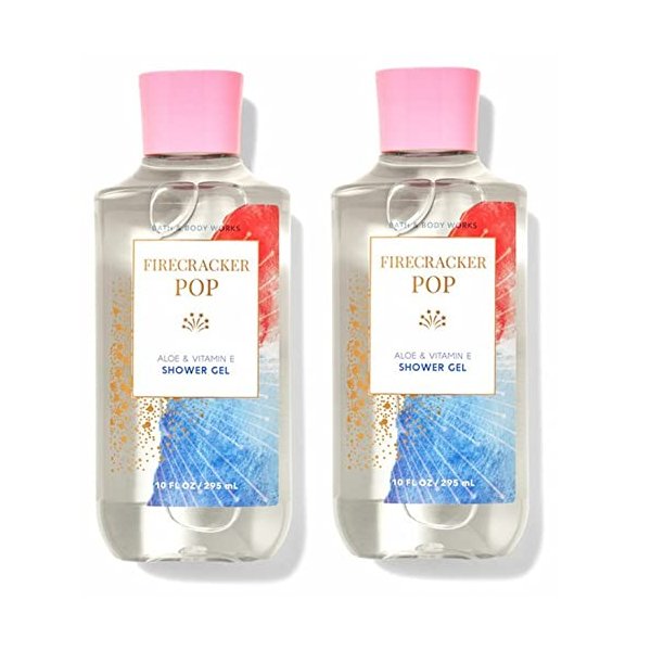 Bath & Body Works FIRECRACKER POP Shower Gel - Value Pack Lot of 2, Red, Blue, Full Size