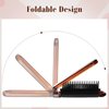 4 Pcs Folding Hair Brush with Mirror Portable Mini Hair Brush Small Compact Pocket Hair Comb for Family School Travel Car Gym Wig Bag Purse Gift Women Kids (Tortoiseshell)