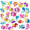 100 Packs Bulk Undersea Octopus Mermaid Turtle Shark Dolphin Fish Whale Mini Ocean Assorted fidgets for Kids Classroom Student Bubble Prizes, Summer Party Favors Gift