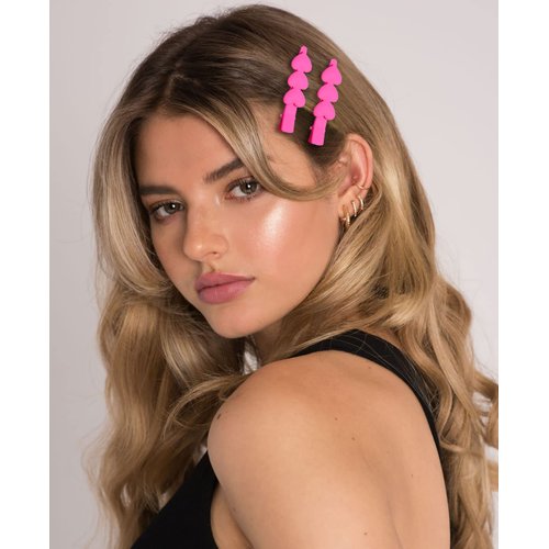 Valentine’s Day Hair Clips Matte Cupid Heart Bright-coloured Hairpins for Women Girls Sweet Romantic Trio Love Alligator Clips Barrettes Pretty Styling Hair Accessory Party Gifts Red Rosy Pink