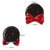 2 Pairs Mouse Ears Hair Clips & Mouse Hair Bows Barrettes for Women Girls Costume Accessories Birthday Party Decorations Red