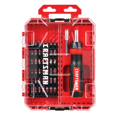 CRAFTSMAN RATCHETING SCREWDRIVER, 44PC (CMHT68017), Red