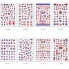 8 Sheets 4th of July Nail Stickers American Flag Independence Day Nail Art Stickers 3D Self-Adhesive Acrylic Nail Art Star Eagle Butterfly Nail Decals for Women Girls DIY Manicure Decoration