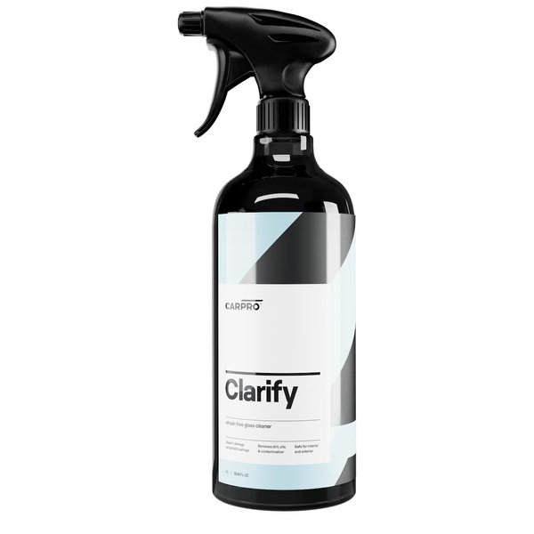 CARPRO Clarify Streak Free Car Window Cleaner Removes Oils, Fingerprints & Dirt - Safe to Use on Interior and Exterior Glass, Liter (34oz)