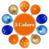 Orange Blue Balloons, 12 Inch Royal Blue and Orange Balloons, Blue Gold Metallic Balloon Orange Latex Balloons with Star Printed Balloon for Kids Dragon Cartoon Theme Anime Birthday Party Decorations