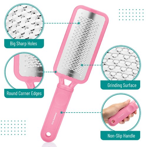 Slick- Foot File Callus Remover, Pink, Foot Scraper for Dead Skin, Foot Scrubber, Foot Rasp, Heel Scraper, Foot Grater for Dead Skin, Callus Remover for Feet, Foot File, Foot Callus Remover