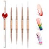 modelones Nail Art Brushes, Super Fine Thin Liner Nail Brush Set Sizes 7/11/15/20mm for Nail Gel Polish Painting Designs with Acrylic Rhinestone Handle for Easter Basket Stuffers