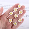 20pcs Small Flower Buckle Hair Clips, Cute Flower Hairpins for Women, Yellow Flower Core Lily Hair Claws, Acrylic Barrettes Bridal Hair Accessories