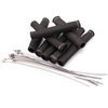 Fuzbaxy 8PCS Spark Plug Wire Boots 6 inches 2500° Heat Shield Protector Sleeve with 16pcs Stainless Steel Wire Ties(Black)