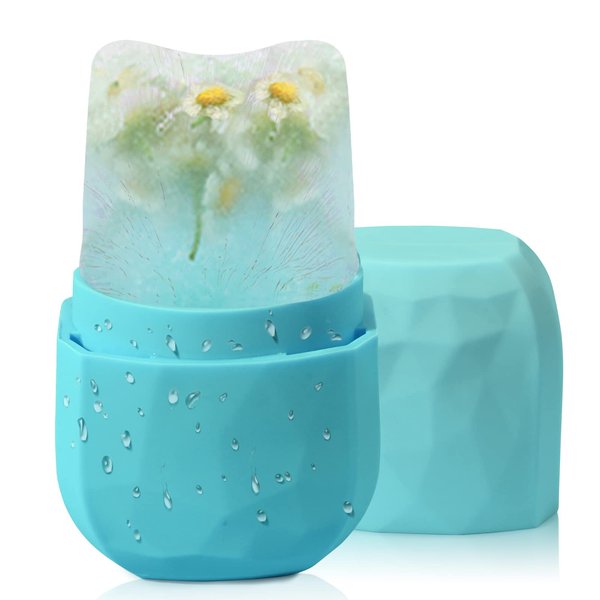 WMKGG Ice Roller for Face, Ice Facial Roller for Face and Eye, Reusable Silicone Molder Facial Treatment Tools(Blue)