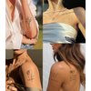 DIVAWOO Realistic Temporary Tattoo - 60 Sheets Tiny Fake Tattoos, 40 Pcs Inspirational Words Tattoo, 20 Pcs Wild Flower Floral Bouquet Stickers for Adult Women Face Body Hand