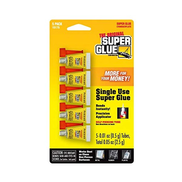 Super Glue 15175 Mini Single Use Tubes 5-Pack
