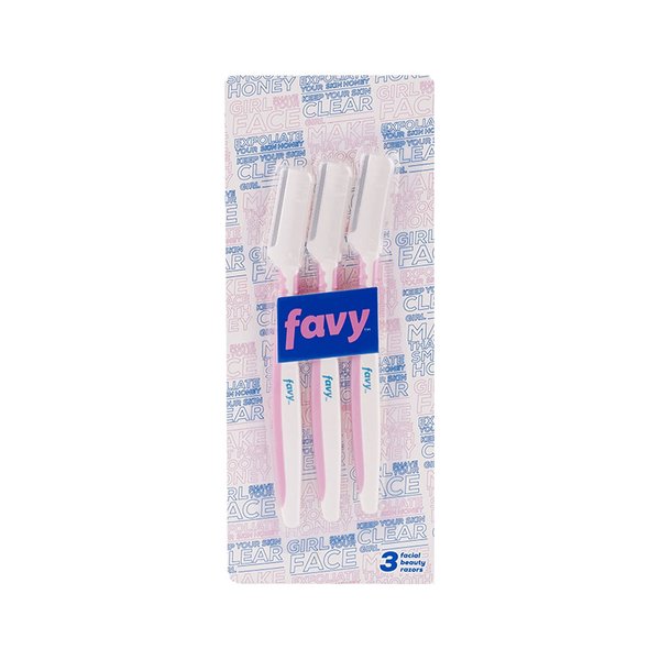 FAVY Facial Beauty Dermaplane Razor – 3 PACK, Multipurpose Skin Exfoliator and Eyebrow Trimmer, Smooth Clear Skin, Flawless Makeup Application, Peach Fuzz Remover, Men and Women Dermaplaning Tool