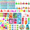 Capoda 156 Pcs Under the Sea Party Favors Ocean Themed Gifts Bulk Sea Animal Stickers Squeeze Slap Bracelet Stampers Piñata Stuffers for School Classroom Prizes Birthday Goodie Bag Fillers