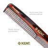 Kent 3T 6.5 Inch Double Tooth Hair Dressing Comb, Fine and Wide Tooth Dresser Comb For Hair, Beard and Mustache, Coarse and Fine Hair Styling Grooming Comb for Men, Women and Kids. Made in England