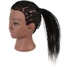 LOHXINHAIR 30 Inch 100% Real Human Hair Mannequin Head Manikin Manican Training Doll Head with Stand for Hairdresser Practice Braiding Styling Bleaching Dyeing Curling Cutting Dark Black