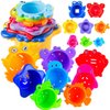 Extasticks Baby Bath Toy - Beach Stacking Cups for Boys and Girls - Bath Tub Toys for Toddlers and Kids - 8 pcs