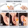 Tondiamo 200 Pairs Ear Plugs Reusable Silicone Earplugs with Cord Sleeping Individually Wrapped Hearing Protection Noise Cancelling Earplugs for Work Construction Shooting Sports(Blue, Orange)