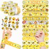 48 Bee 24PCS Bee Temporary Tattoos Sticker 24PCS Slap Bracelets Perfect for Themed Birthday Baby Showers or Classroom Rewards Ideal Decor and Gifts for Girls and Boys