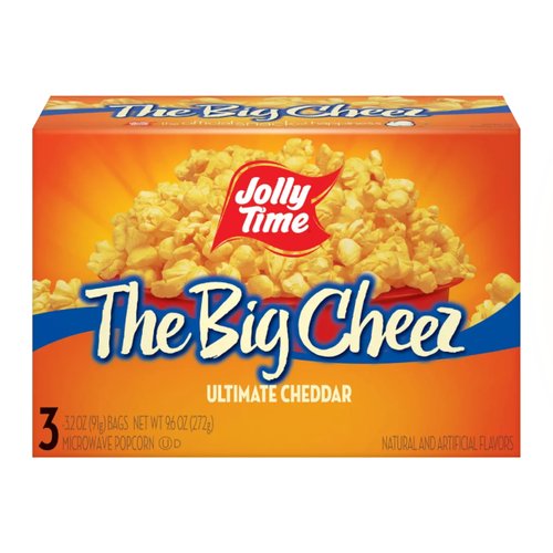 JOLLY TIME The Big Cheez Cheddar Cheese Microwave Popcorn (3-Count Box), 9.6 ounce