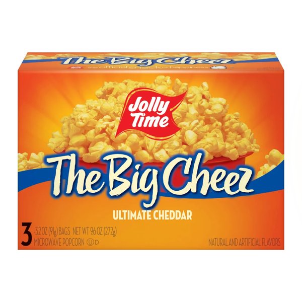 JOLLY TIME The Big Cheez Cheddar Cheese Microwave Popcorn (3-Count Box), 9.6 ounce