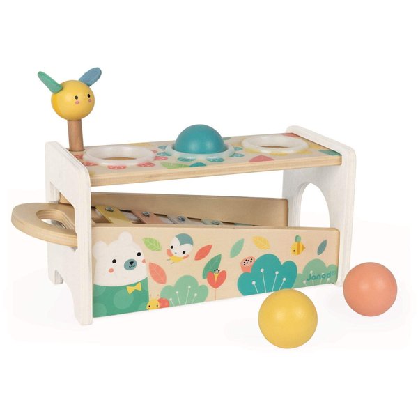 Janod Pure Tap Tap Xylophone Pure 2-in-1 Early Learning Toy - Ages 12 Months+ - J05155