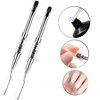 Ycyan 2Pcs Polygel Nail Brush & Picker, Dual-ended Oval & Flat Gel Nail Brushes Polygel Slice Tool for PolyGel UV Builder Gel Nails Extension