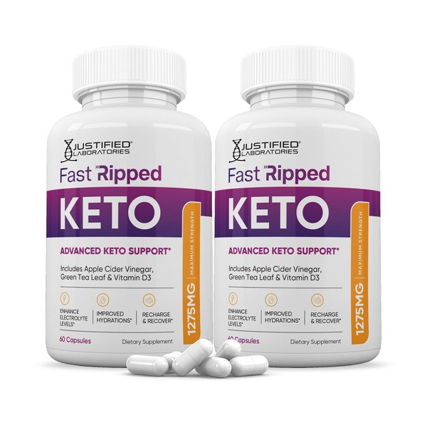 (2 Pack) Fast Ripped Keto ACV Pills 1275MG Keto Support Blend Capsule Alternative to Keto ACV Gummies Formulated with Apple Cider Vinegar Extra Virgin Olive Oil Powder Green Tea Leaf 120 Capsules