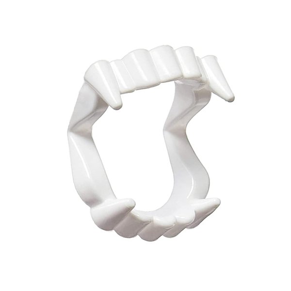 Dzrige White Plastic Vampire Teeth Demon Fangs Devil Dentures Cosplay Props Halloween Vampire Costume Accessory