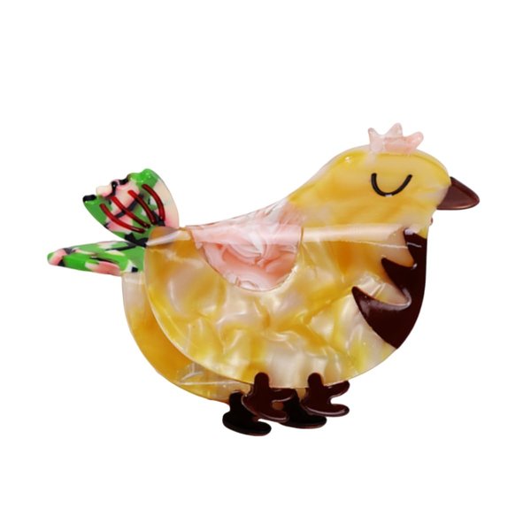 Novelty Crown Bird Hair Clip,Acetate Claw Clips,Hair Clips for Women,Yellow