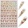 NAIL ANGEL 8Sheets Nail Art Adhesive Sticker Sheets Different Laser Gold and Silver Color Butterfly Shapes Nail Art Decoration 10238