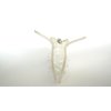 Generic Clear frosted white spotted Iridescent hair claw clip for fine thin hair