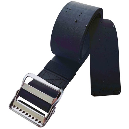 LAMBOX Vinyl Gait Belt-Easy Wash Walking Transfer Belt with Metal Buckle for Elderly Pediatric Caregiver Nurse Therapist (Black, 60 inch)