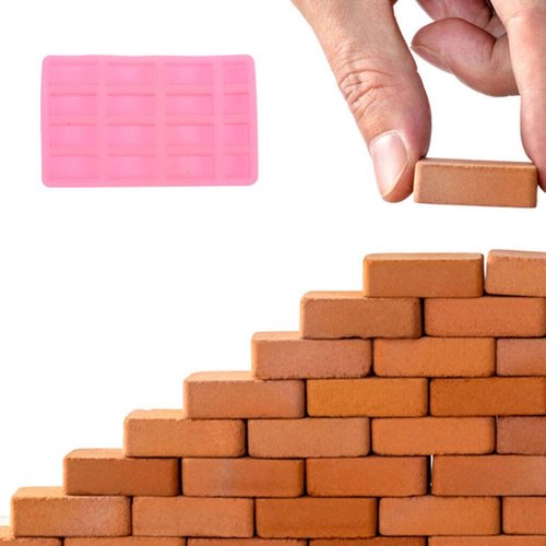 STOBOK 3pcs Miniature Brick Silicone Molds Nonstick Mini Brick Resin Exoxy Mold for DIY Crafts Concrete Plaster Resin Fondant Chocolate