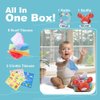Toytellini Magic Little Sea Box - Baby Tissue Box Montessori Toy 6-12 Months, Baby Sensory Activity Box, 10+ Textured Fabrics with Crinkle Toy, Squeaky Crab, Rattle, Baby Boy Girl Gift for Christmas