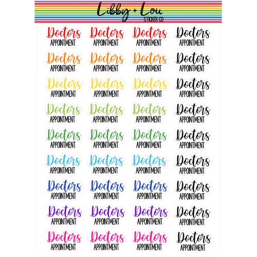 Doctors Appointment Planner Stickers | Libby and Lou Sticker Co
