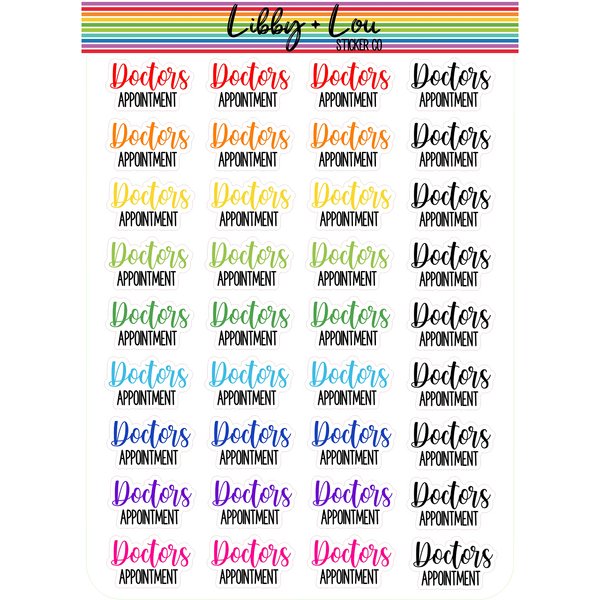 Doctors Appointment Planner Stickers | Libby and Lou Sticker Co