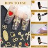 120Pcs Gold Nail Charms Set, Cross Nail Art Jewelry 3D Heart Crystal Rhinestone Gold Rose Charms Virgin Mary Nail Gems, 3D Y2K Nail Charms Luxury Nail Decoration Manicure Design Craft DIY Decoration
