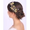 Anglacesmade Bridal Hair Pins Crystal and Leaf Hair Pin Leaf Hair Vine Branch Pins for Wedding Prom Party Hair Jewelry for Women and Girls(Pack of 3)