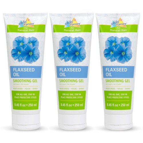 SOF N' FREE Flaxseed Oil Smoothing Gel - Kids Moisturizes for Curly Hairs, Adds Shine, Provides All-Day Hold for Slick Styles and Braids - 8.45 Fl Oz (Pack of 3)