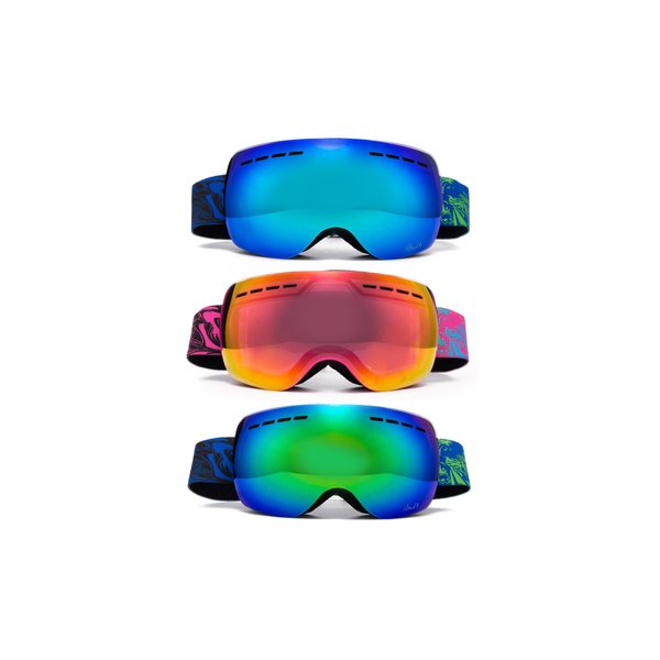 Cloud 9 - Women Ski Snow Goggles Nuclear Adult Anti-Fog Wide Angle Frameless UV400 Snowboarding Skiing Crystal Clear Flash Lens Coating Women Ski Goggle New Model (1 Pair Only, Choose Your Color)